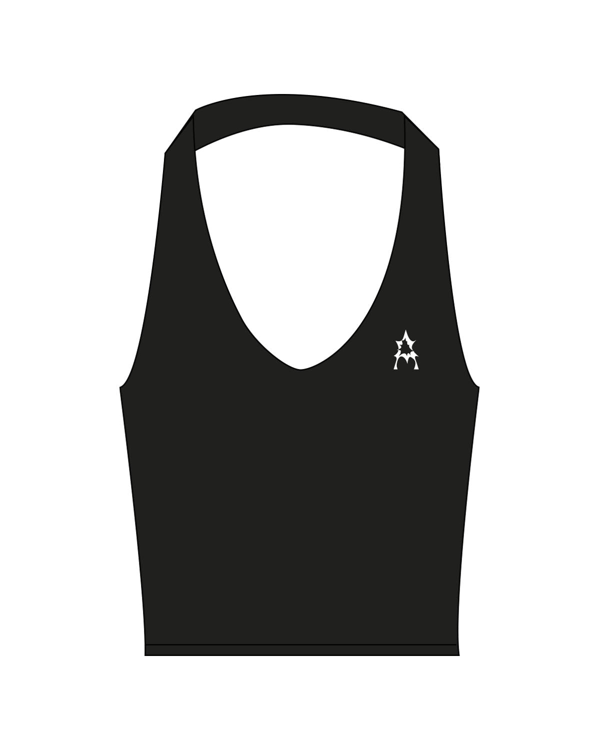The Halter Tank - Black - Activate House - Left Chest - Printed - White