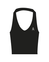 The Halter Tank - Black - Activate House - Left Chest - Printed - White