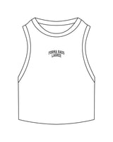 The Ribbed Crop Tank - White - Forma Haus - Center Chest Stacked Arc - Embroidered - Full Color