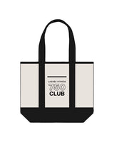 The Contrast Tote Bag - Natural / Black - Lagree Fit Expo 2026 Rewards - Center Body Stacked - Printed - Black