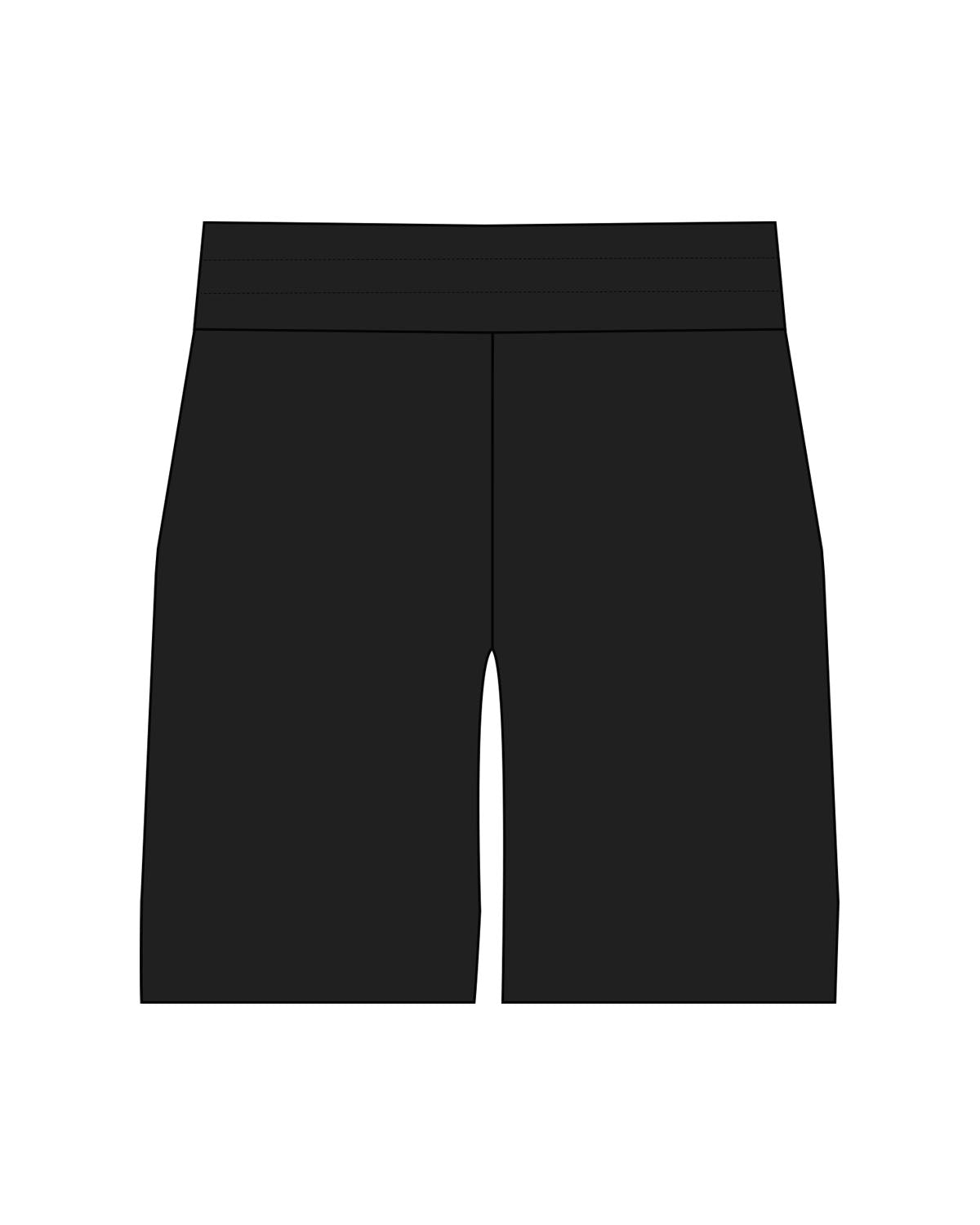 The Mens Active Short  - Black - Studio 205 - Bottom Left Leg - Printed - White