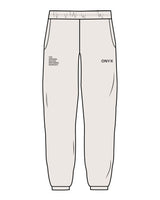 The Mens Sweatpants - Washed Bone - Onyx Fit - Left & Right Leg - Printed - Black