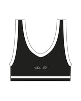 The Piped Bra - Black - LHTX Fitness - Back Center - Printed - White