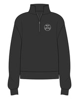 The Mens 1/4 Zip - Washed Black - Bean Head - Left Chest - Embroidered - White