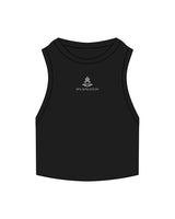 The Ribbed Crop Tank - Black - Spa Kingston - Center Chest - Embroidered - White