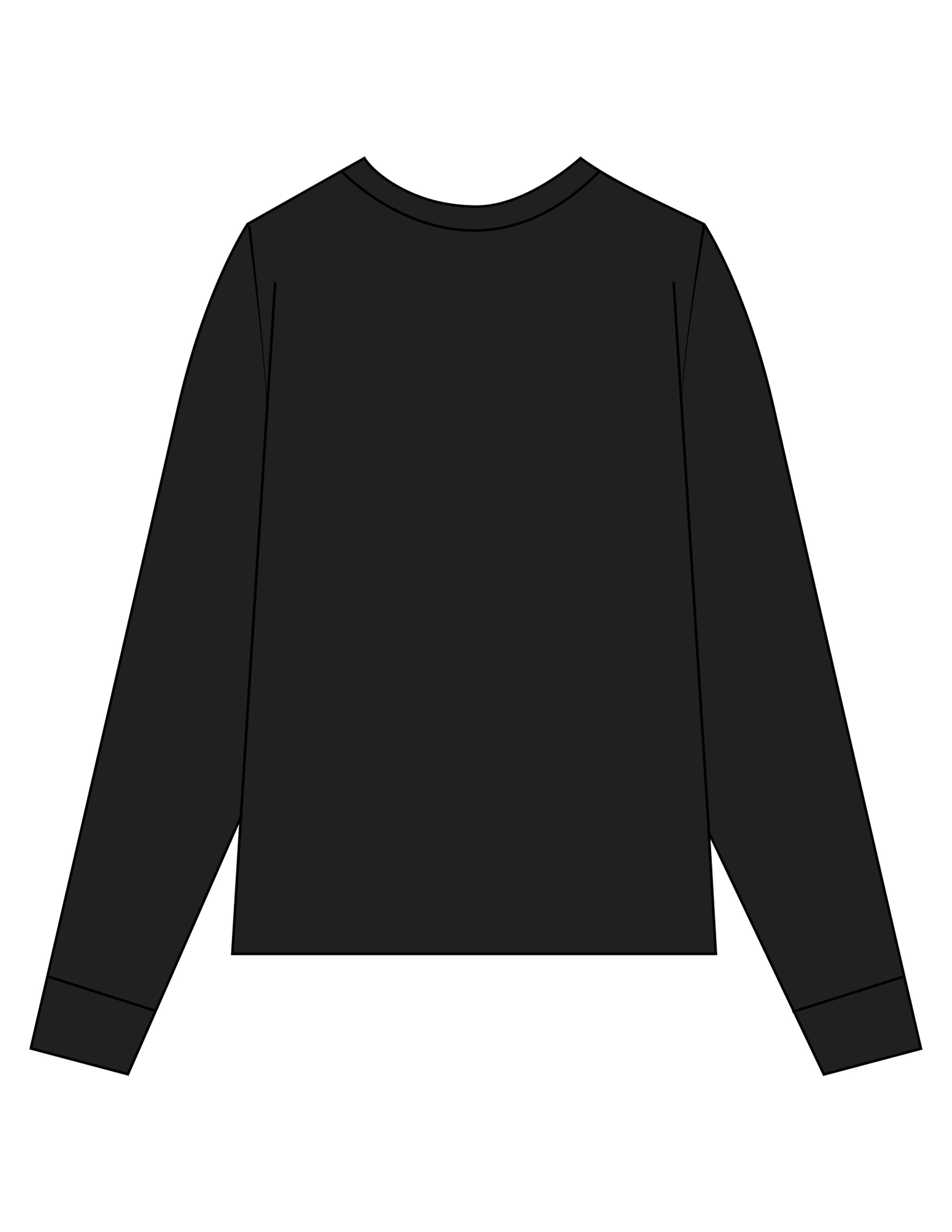 The Womens Long Sleeve - Black - Skinvital - Center Chest Stacked - Printed - White