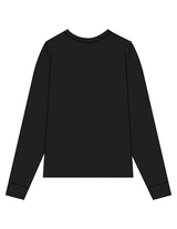 The Womens Long Sleeve - Black - Skinvital - Center Chest Stacked - Printed - White