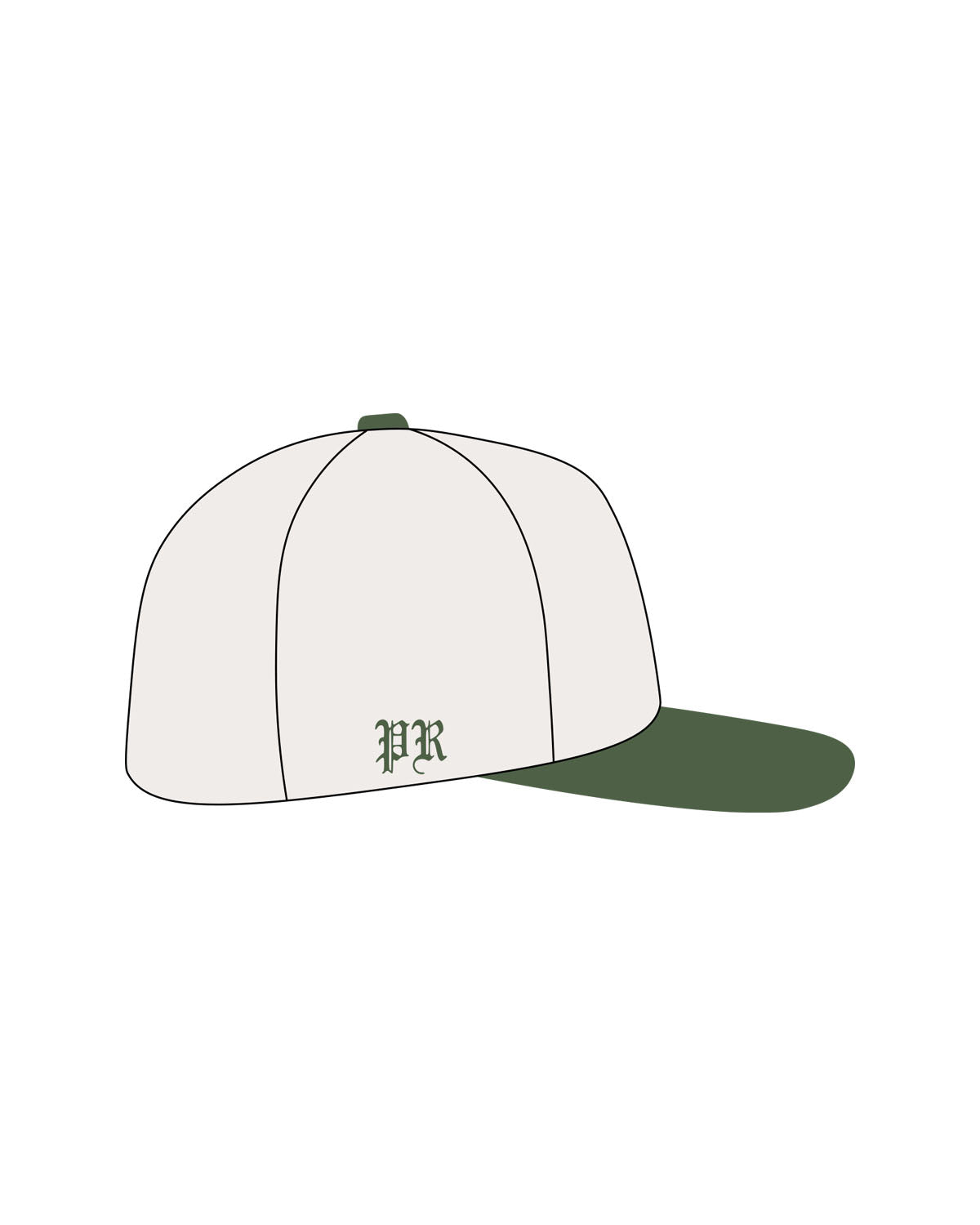 The Canvas Cap - Natural / Forest - Designed by GI - Center Crown & Right Side Logo - Embroidered - Forest