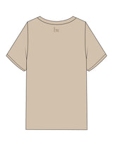 The Mens Heavyweight Tee - Washed Khaki - Botoxie - Center Chest - Left Sleeve & Back Neckline - Printed - Tone on Tone