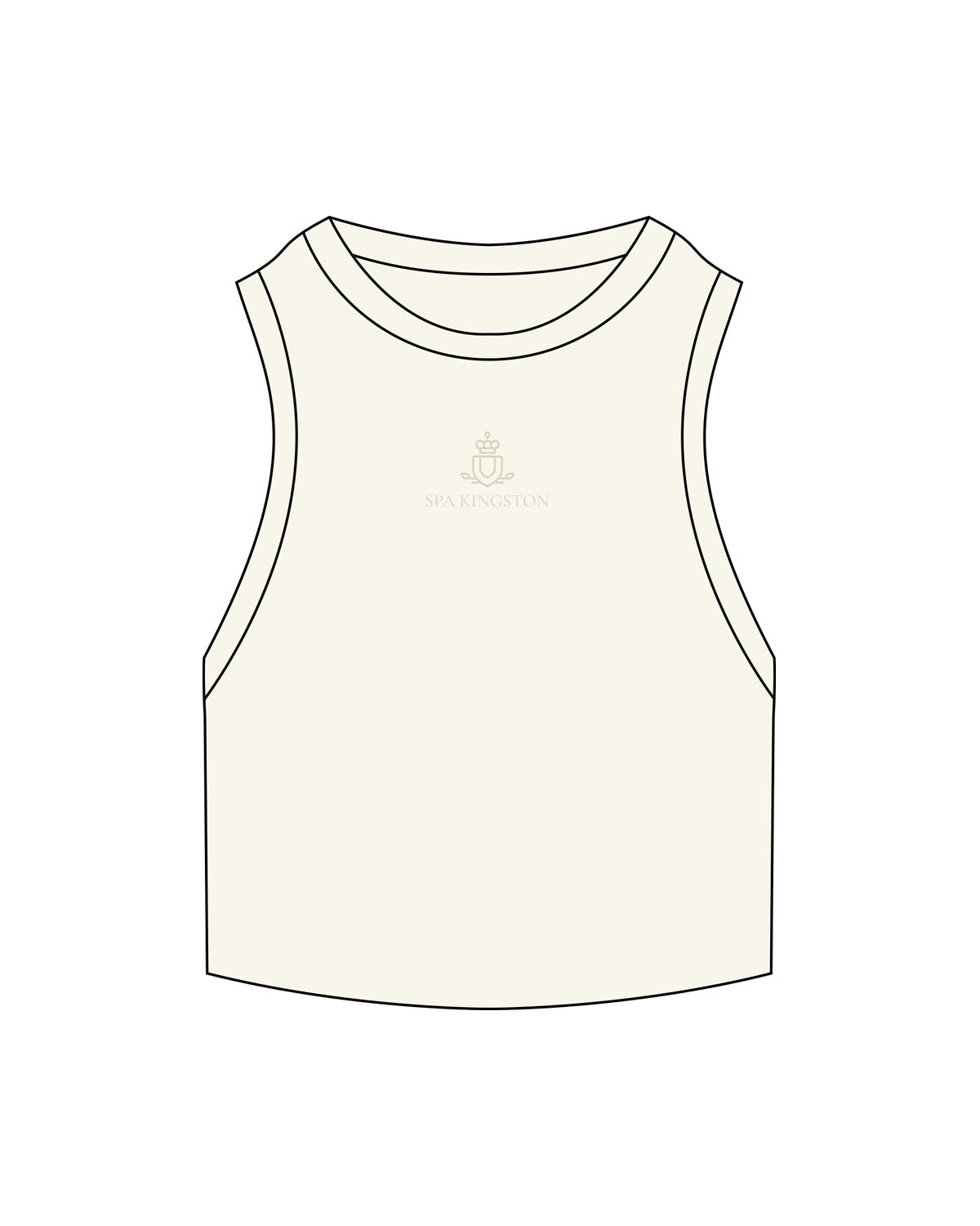 The Ribbed Crop Tank - Off White - Spa Kingston - Center Chest - Embroidered - Tone on Tone
