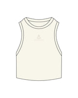 The Ribbed Crop Tank - Off White - Spa Kingston - Center Chest - Embroidered - Tone on Tone