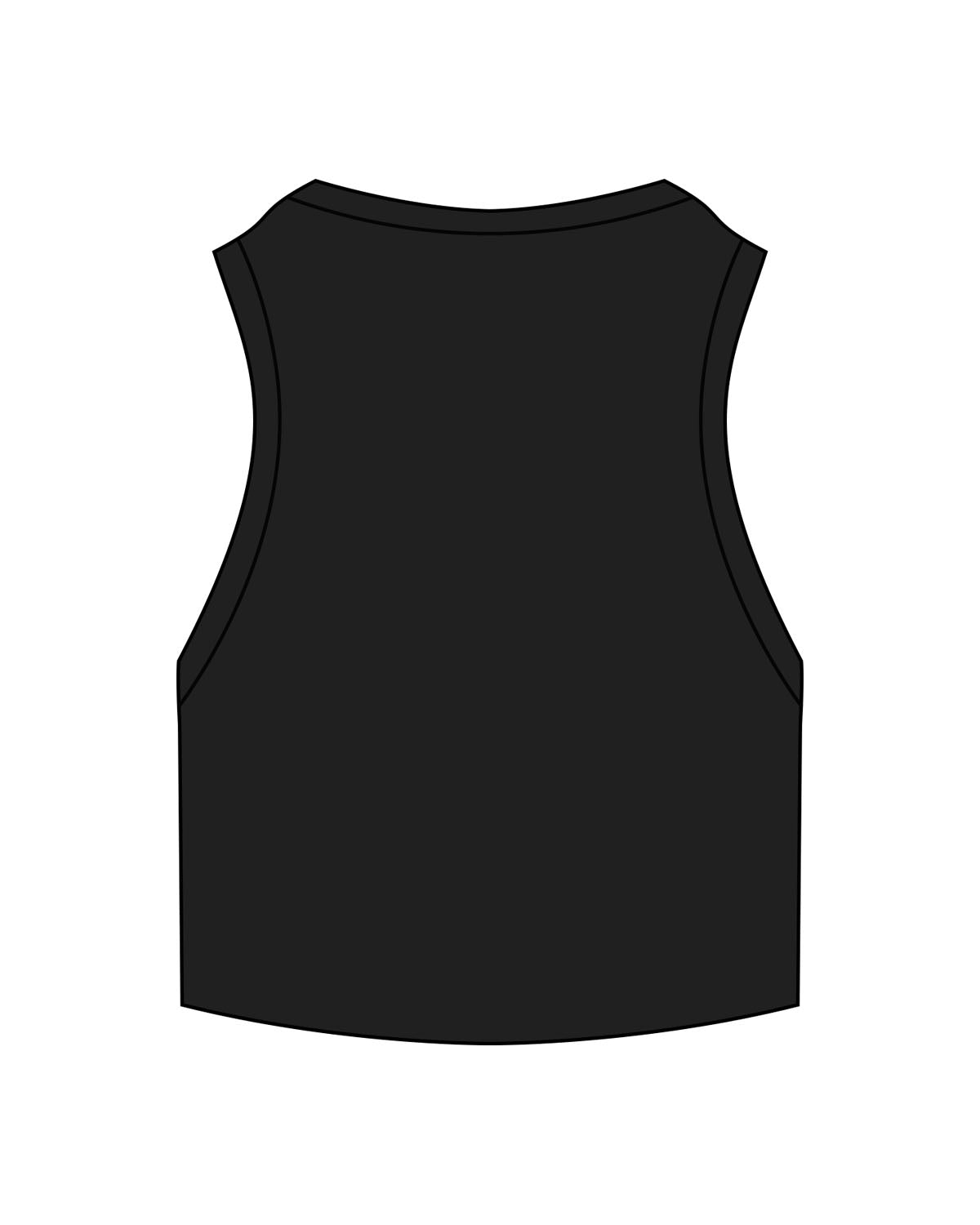 The Ribbed Crop Tank - Black - Mad House - Center Chest - EMB - Pink