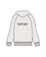 The Mens Heavyweight Hoodie - Bone - Bartab - Left Chest & Center Back - Printed - Midnight Blue