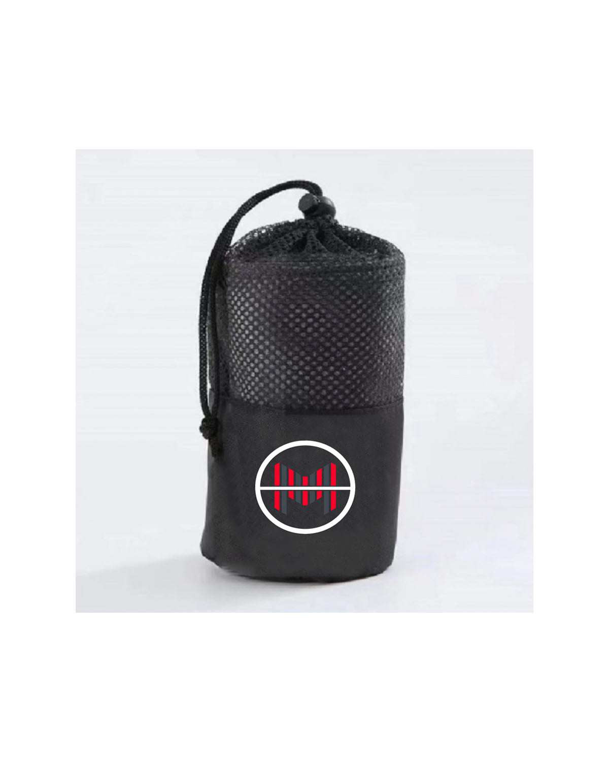 The Gym Towel - Red - TML - Center Bottom Image - Printed - White - Gym Towel Bag - Black - Center Body Round - Printed - Full Color