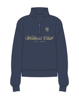 The Womens 1/4 Zip - Navy - Body Talk Pilates - Center Chest Stacked - Printed - Left Chest - Embroidered - Butter
