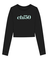 The Crop Long Sleeve - Black - Chi50 - Center Chest - Printed - Mint