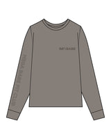 The Womens Heavyweight Long Sleeve - Washed Gray - Megafit House - Left Chest - Right Arm - Printed - Tone on Tone