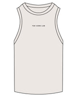 The Ribbed Full Length Tank - Bone - Core Lab - Center Chest - Embroidered - Black