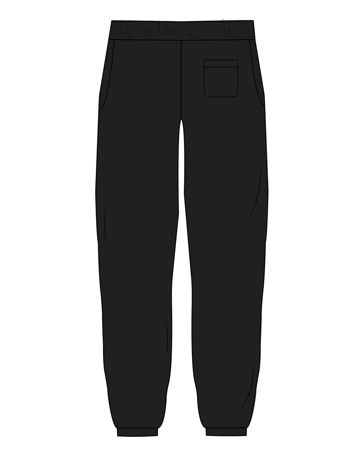 The Womens Sweatpants - Black - Chi50 - Bottom Left Leg - Printed - Teal