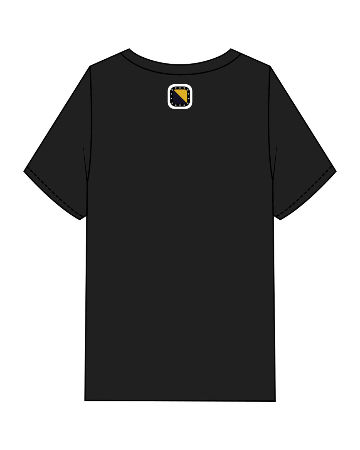 The Mens Heavyweight Tee - Black - Odyssey Performance - Center Chest Stacked - Back Neckline - Printed - Full Color
