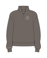 The Womens 1/4 Zip - Washed Gray - Karla Reynoso - Left Chest - Right Sleeve - EMB - Off White