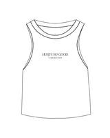 The Micro Rib Racer Crop - White - Core Reform - Center Chest - Printed - Black
