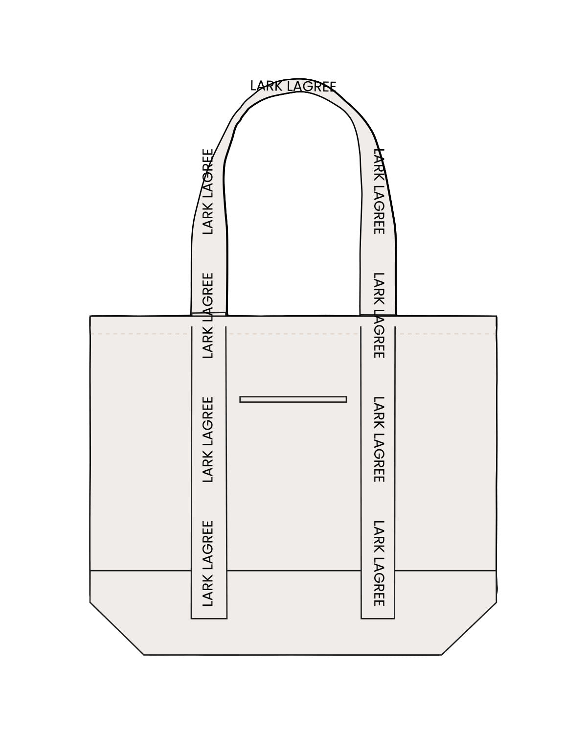 The Logo Strap Tote - Natural - Pure Movement LARK - Straps - Printed - Black