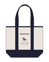 The Contrast Tote Bag - Natural / Navy - NAVY NOO - Center Stacked - Navy