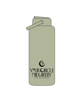 The Wide Mouth Water Bottle - Pistachio - Midwifery - Bottom Stacked - Printed - Black