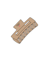 The Claw Hair Clip - Light Brown - Platinum Pilates - Center - Printed - Full Color