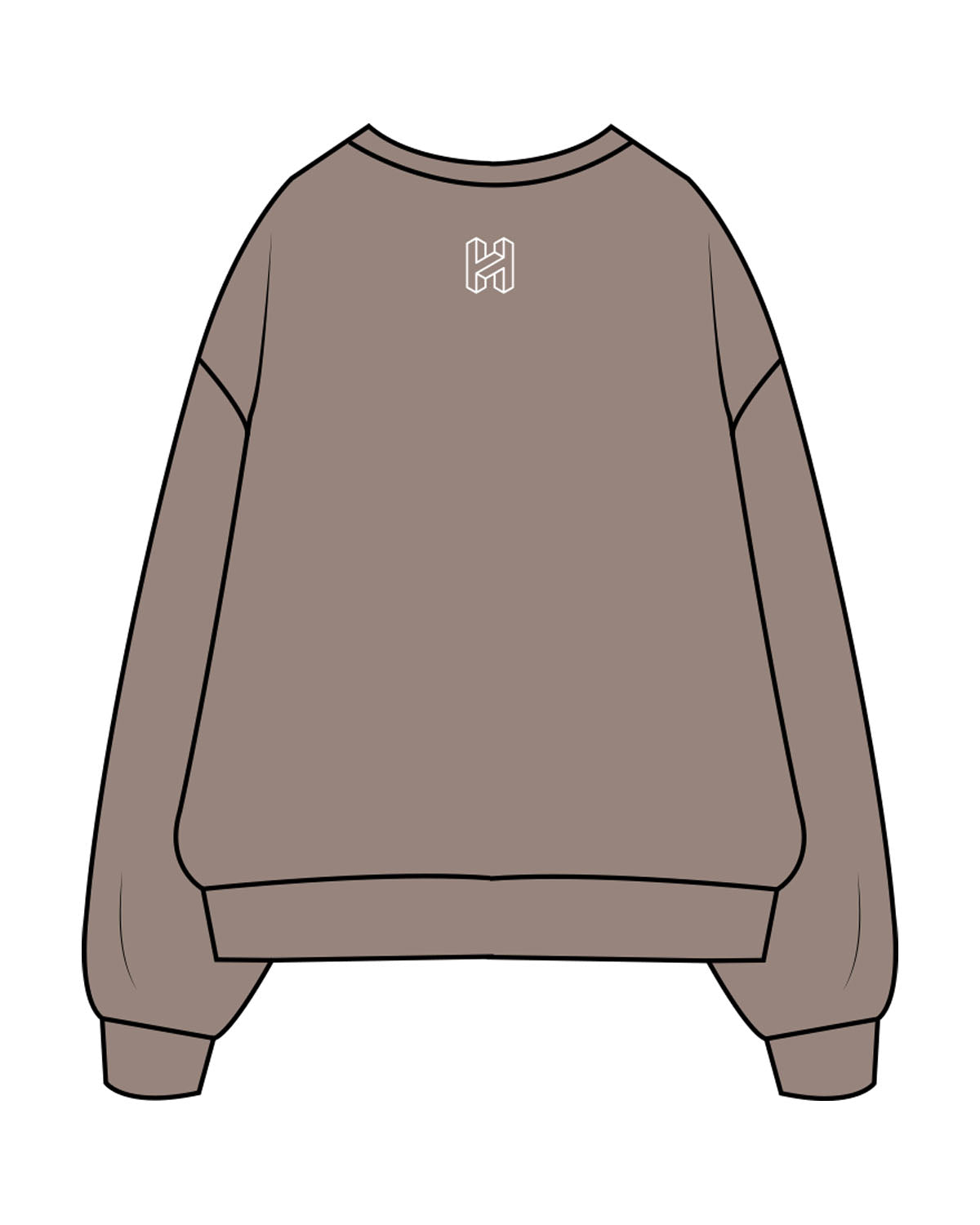 The Mens Crewneck - Washed Gray - Heat Bootcamp - Center Chest & Upper Back - Printed - White
