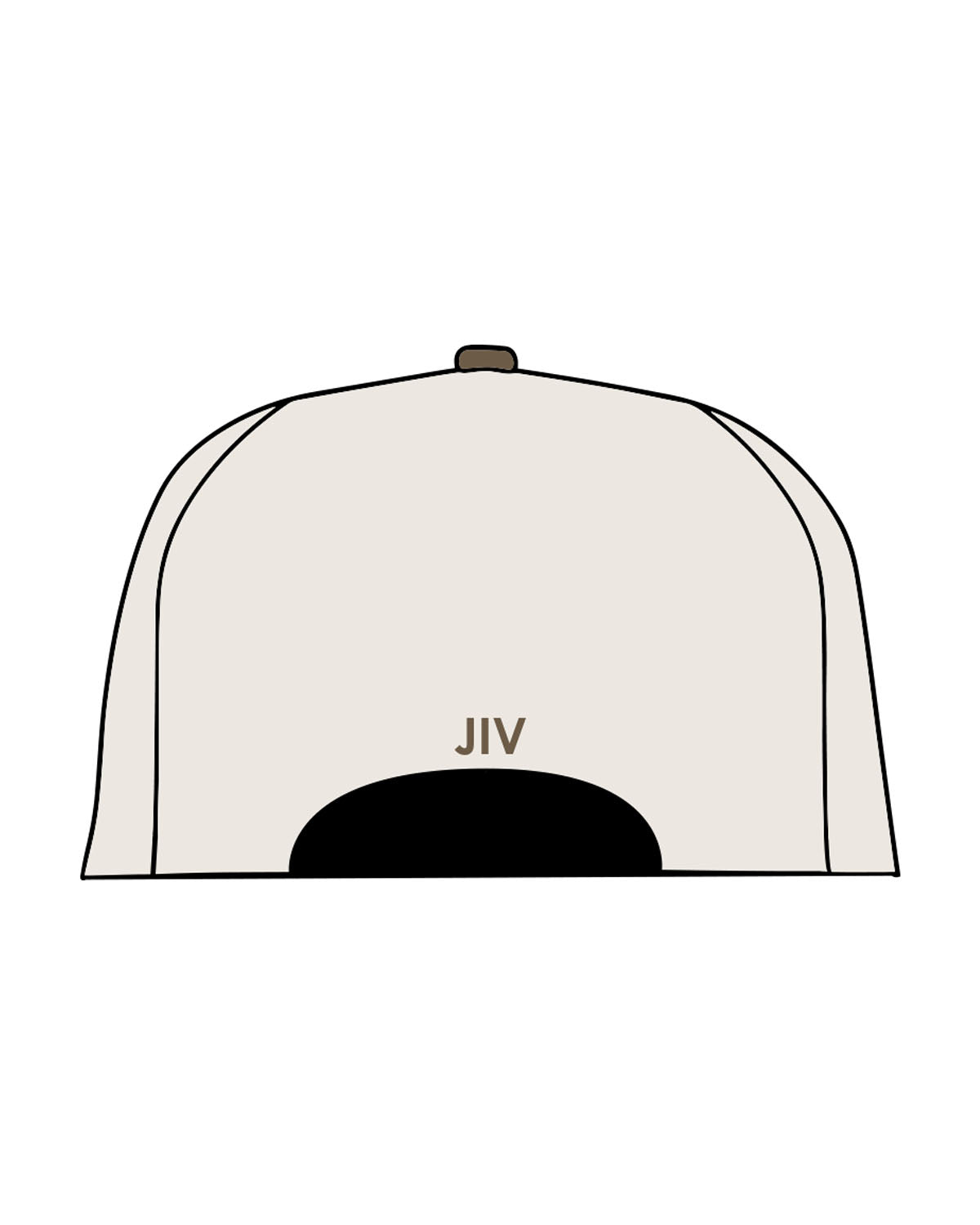 The Canvas Cap - Natural / Walnut - JIV - Center Crown - Back - Embroidered - Walnut