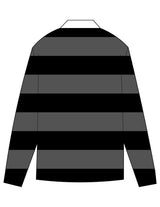The Rugby Stripe Jersey - Black / Shadow - Tempra Studio - Left Chest Stacked - Embroidered - White