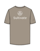 The Mens Tee - Eucalyptus - Sultivate - Left Chest & Back Stacked - Printed - White