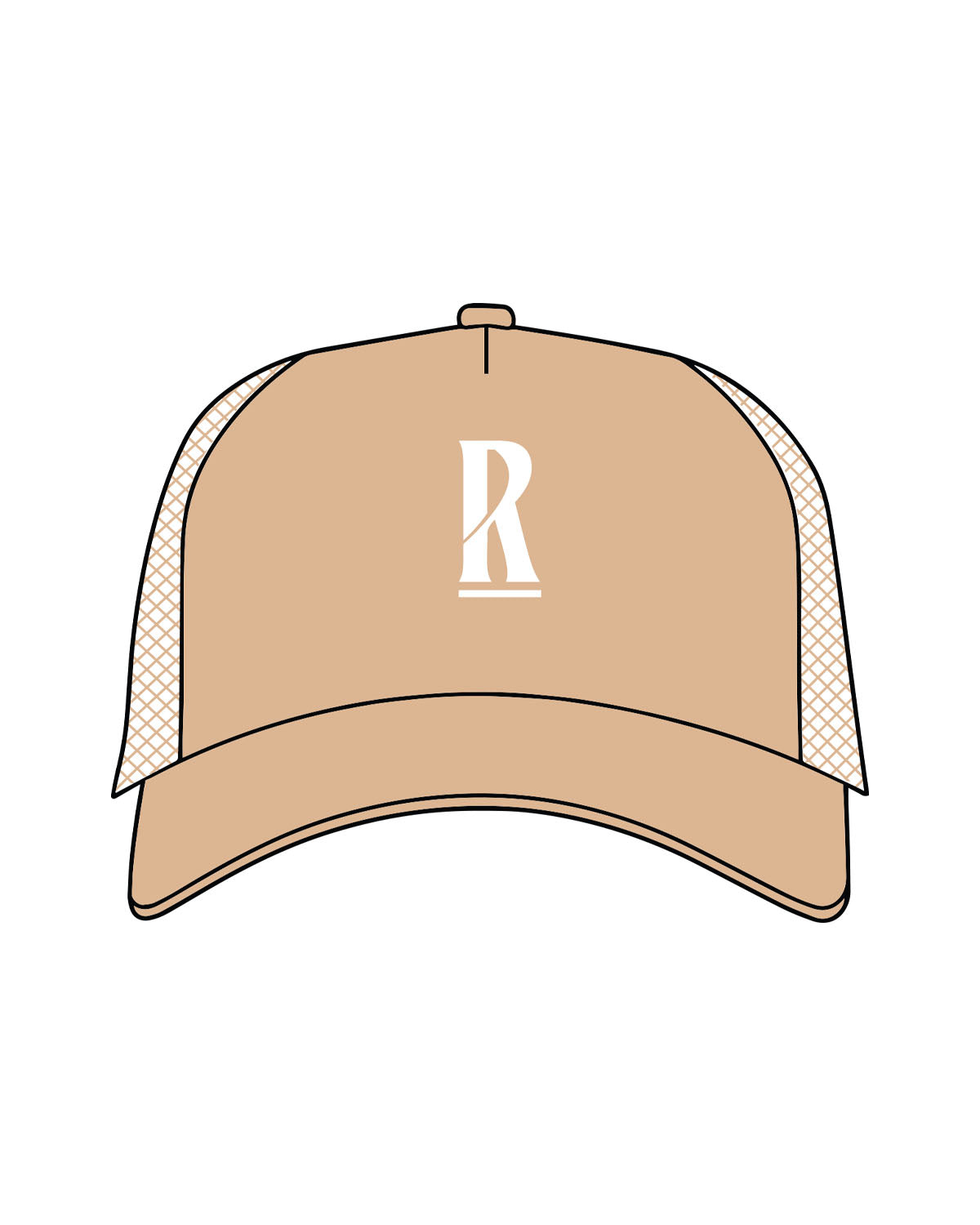 The Foam Trucker - Khaki - Revolve Pilates - Center Crown - Printed - White