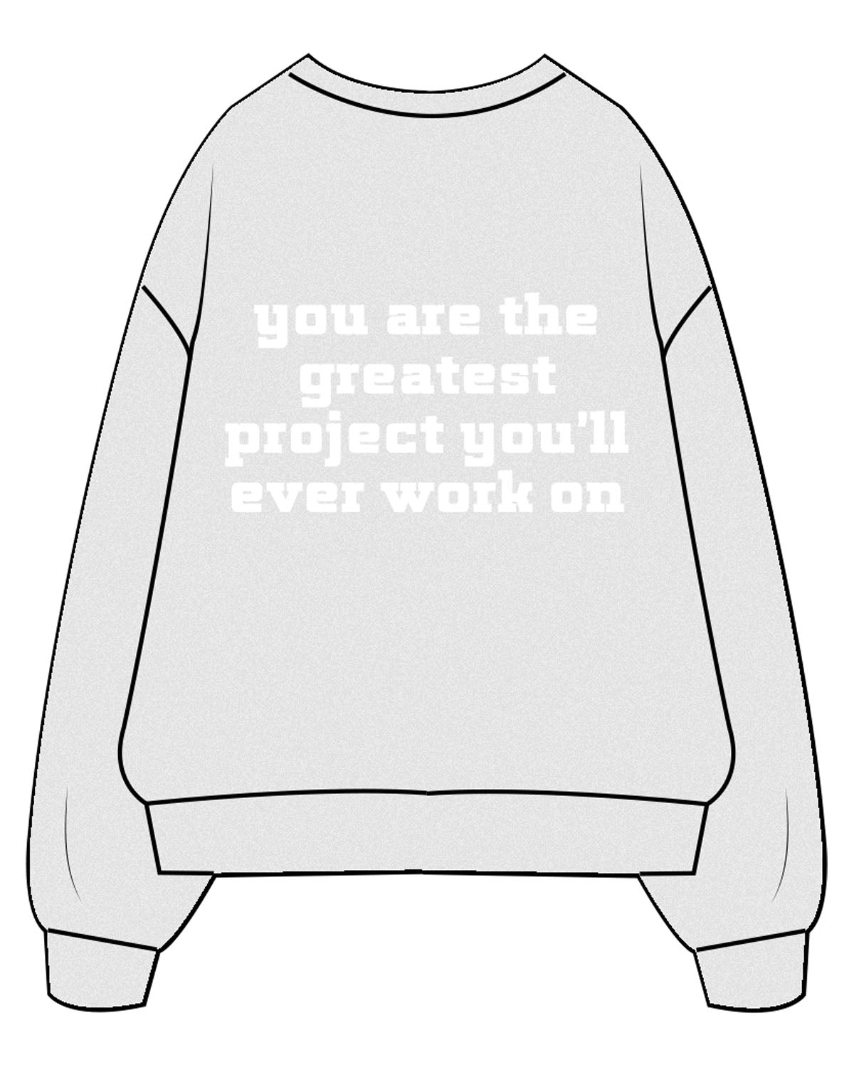 The Mens Crewneck - White Heather - Lagree Fit Studio - Center Chest - Back Center - Printed - White