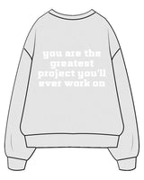 The Mens Crewneck - White Heather - Lagree Fit Studio - Center Chest - Back Center - Printed - White