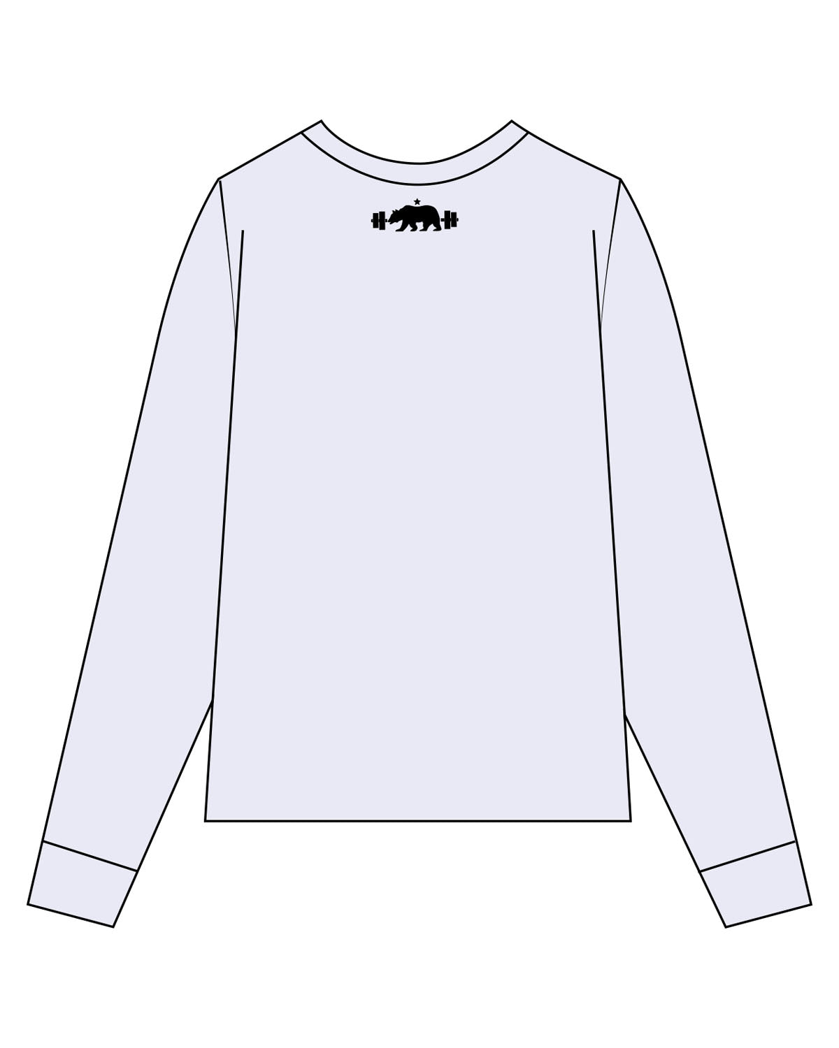 The Mens Long Sleeve - White Heather - P. 360 Oceanside - Center Chest - Back Neckline - Printed - Black