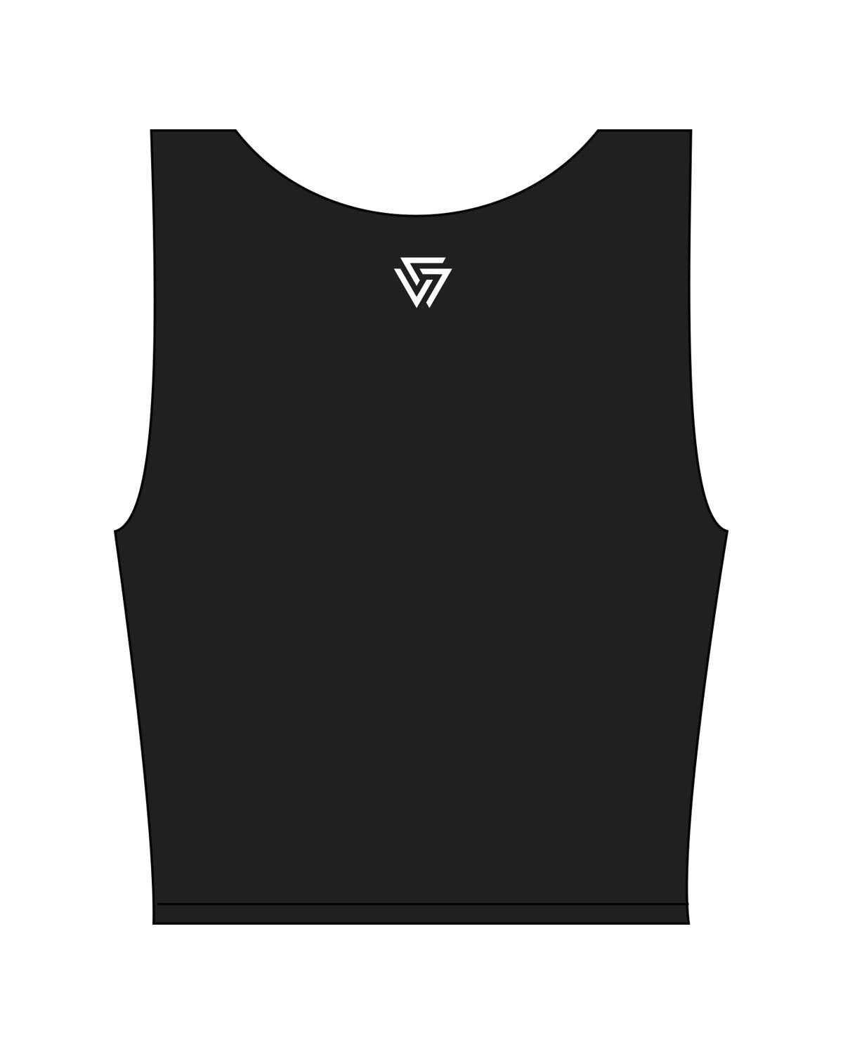 The Square Neck Tank - Black - LVL - Center Chest - Back Neckline - Printed - White