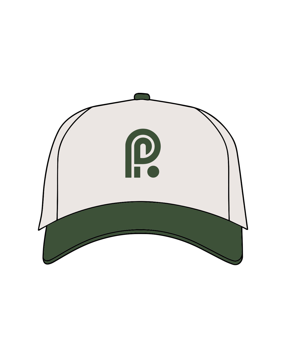 The Canvas Cap - Natural / Forest - PIlates Addiction - Center Crown - Embroidered - Front Puff - Forest