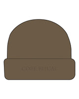 The Cable Knit Beanie - Walnut - Core Ritual - Center Brim - Embroidered - Tone on Tone