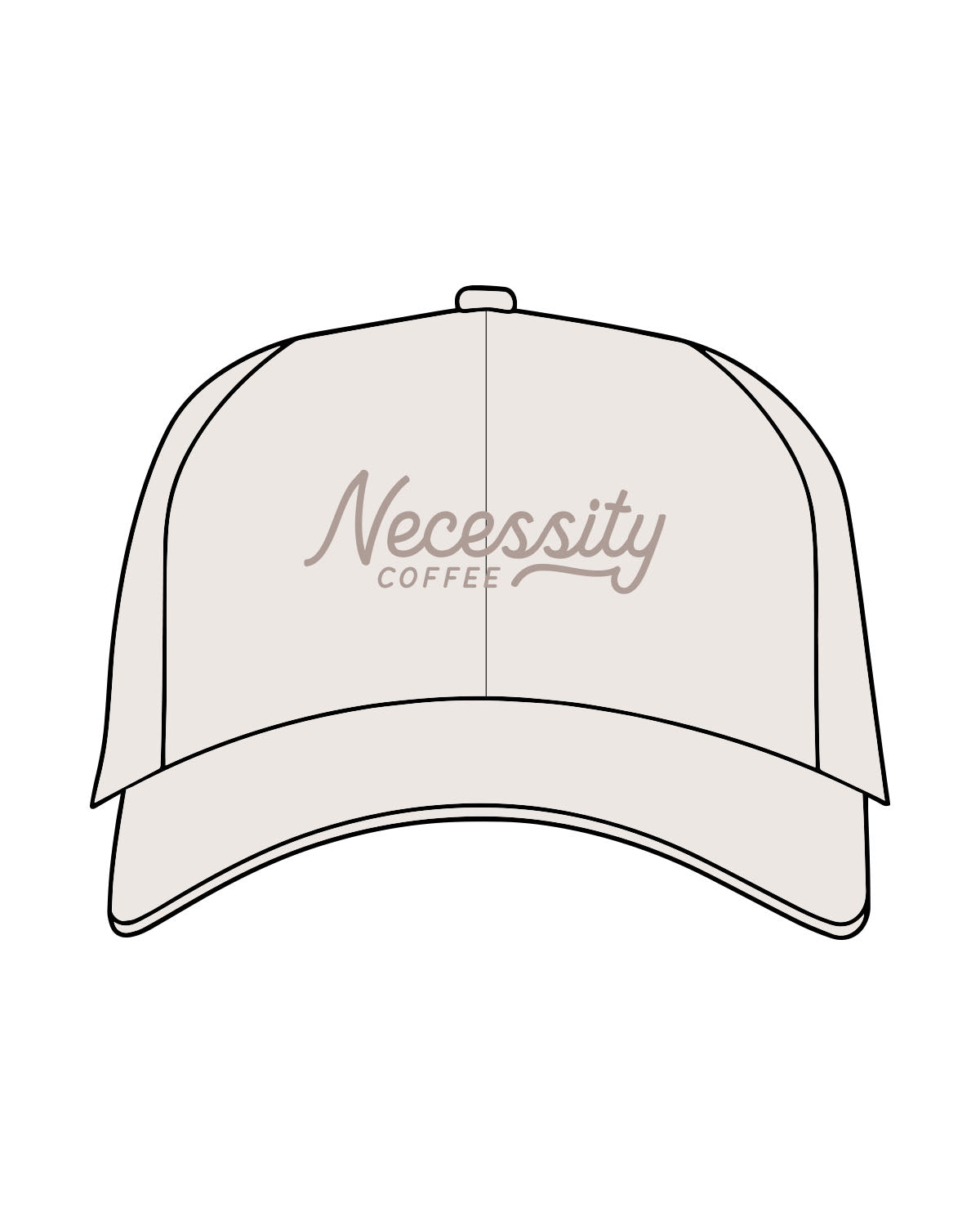 The Access Cap - Bone - Necessity Coffee - Center Crown Stacked - Embroidered - Tone on Tone