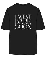 The Womens Oversized Tee - Black - Bare Pilates - Left Chest & Back Center Stacked - Printed - White