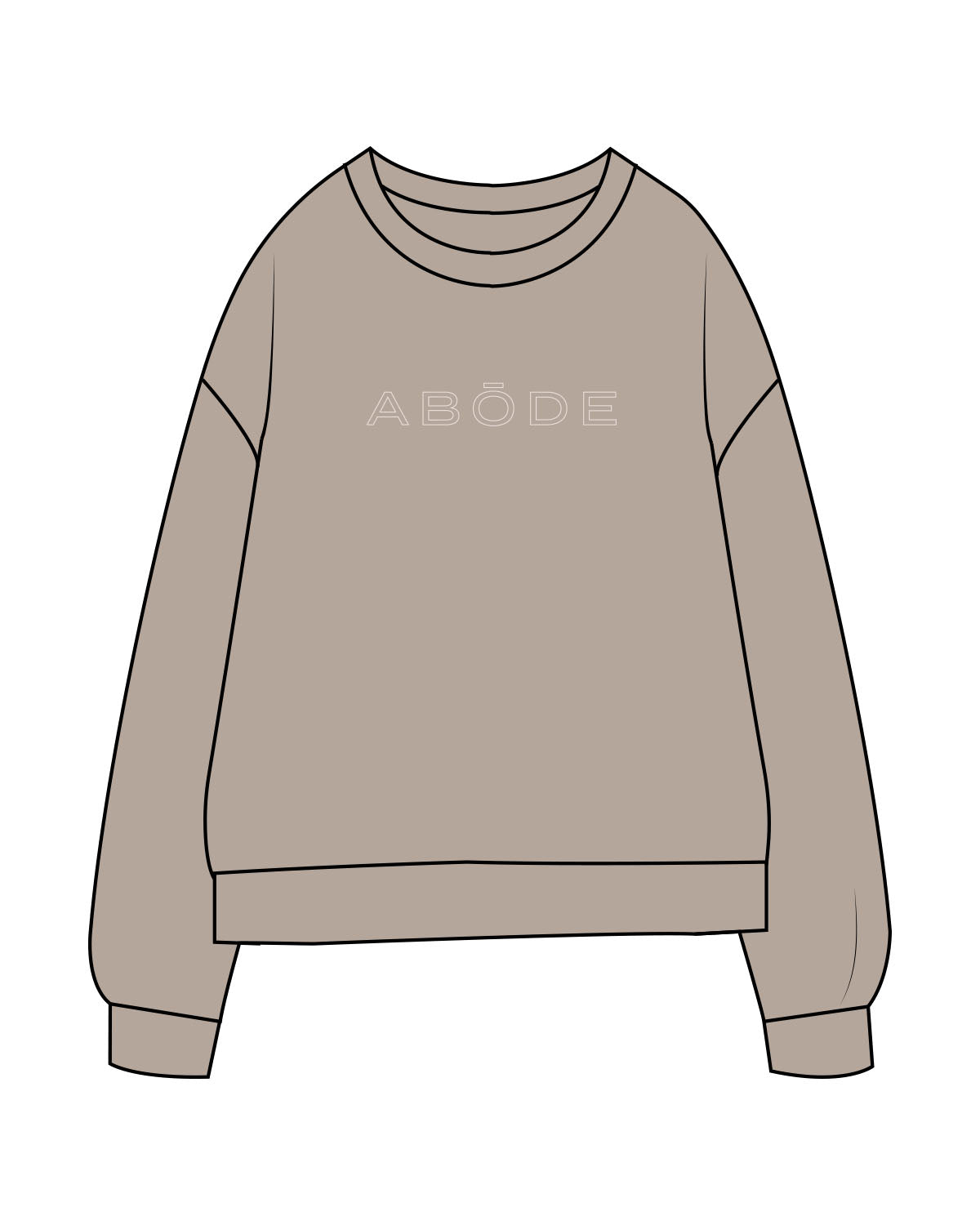 The Midweight Unisex Crewneck - Washed Cement - Abode Skin & Wellness - Center Chest wide - Printed - Cream