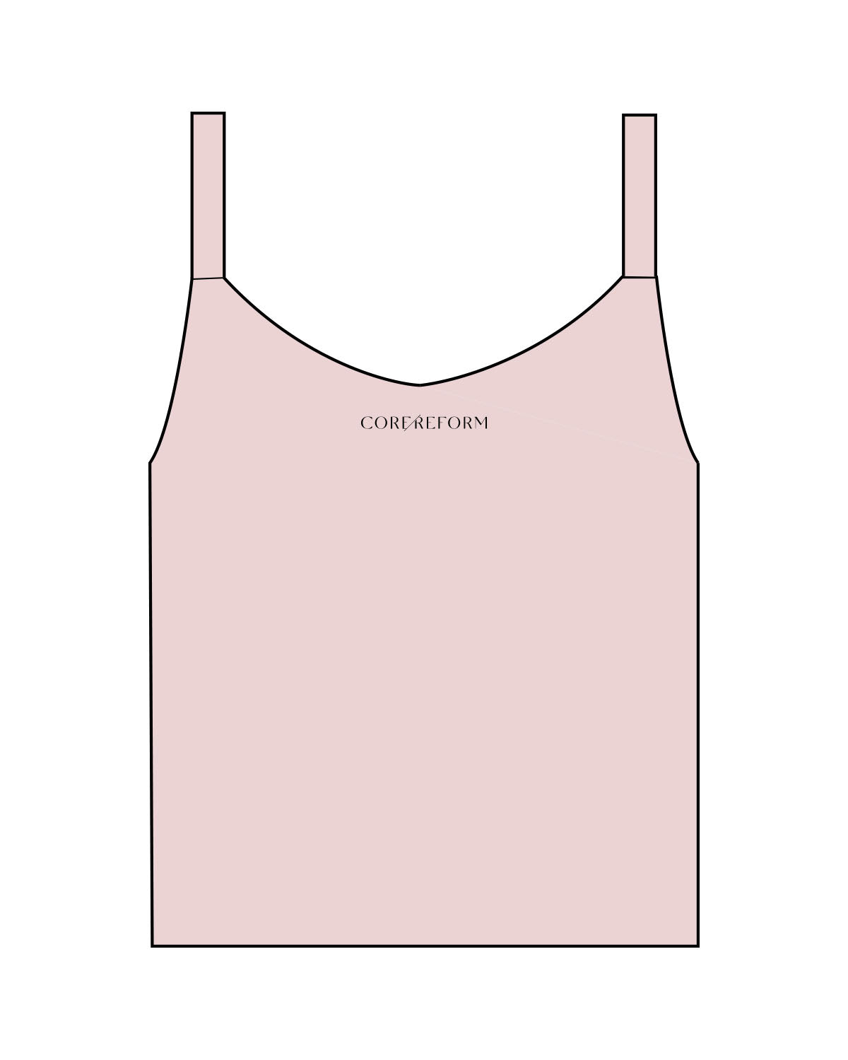 The Micro Rib Strappy Crop Tank - Pink - Core Reform - Center Chest - Top Back - Embroidered - Black