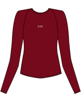 The Womens Sporty Long Sleeve - Red - Bare Pilates - Center Chest - Printed - White