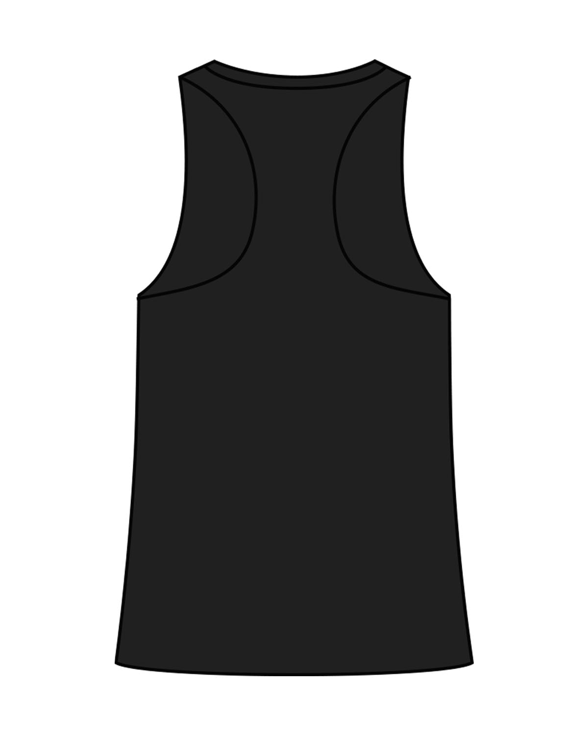The Womens Full Length Tank - Black - The Oak Method - Center Chest Round - Printed - Tone on Tone