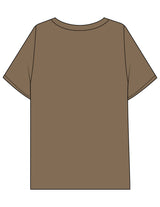 The Mens Boxy Tee - Walnut - Bare Pilates - Left Chest - Printed - White