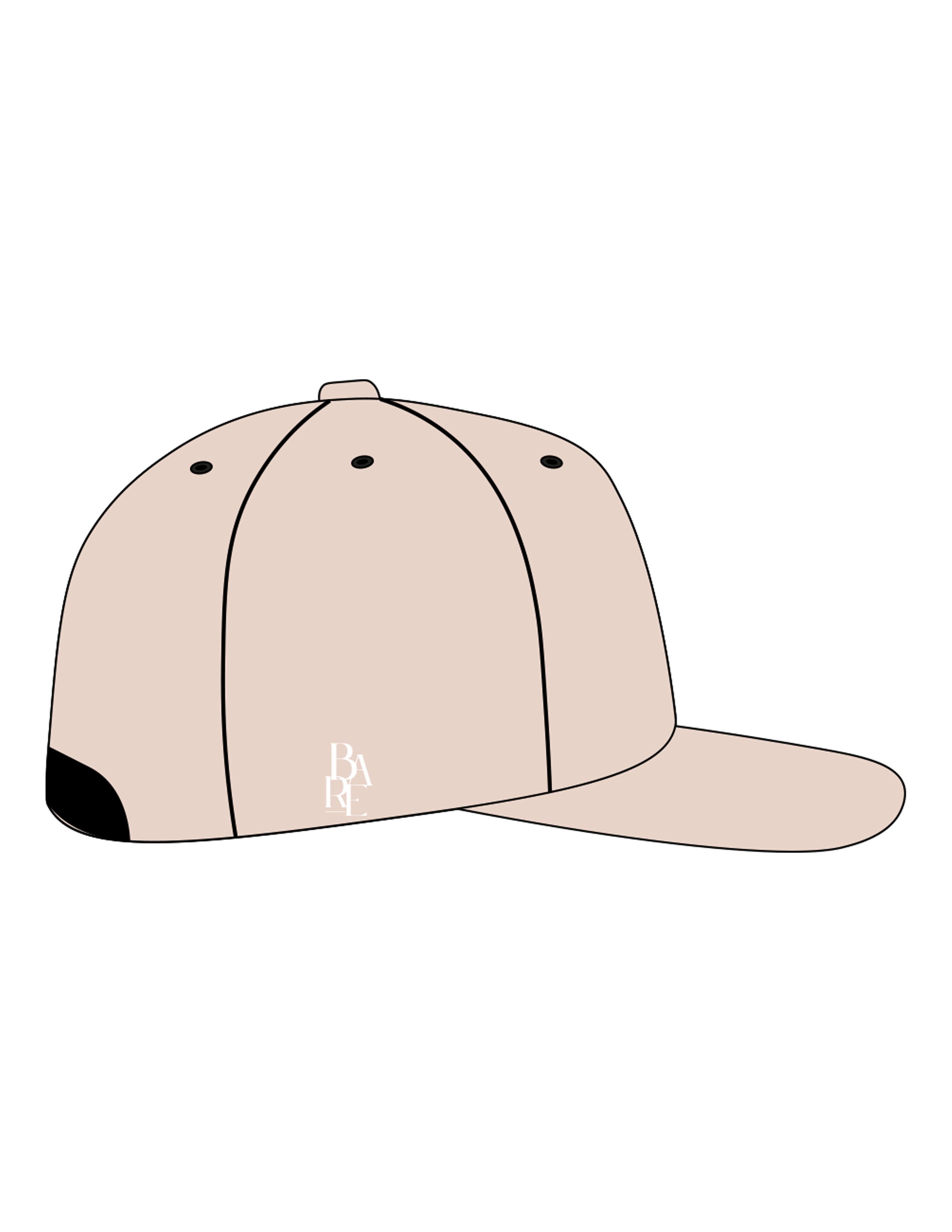 The Dad Hat - Stone - Bare Pilates - Center Crown & Right Panel - Embroidered - White