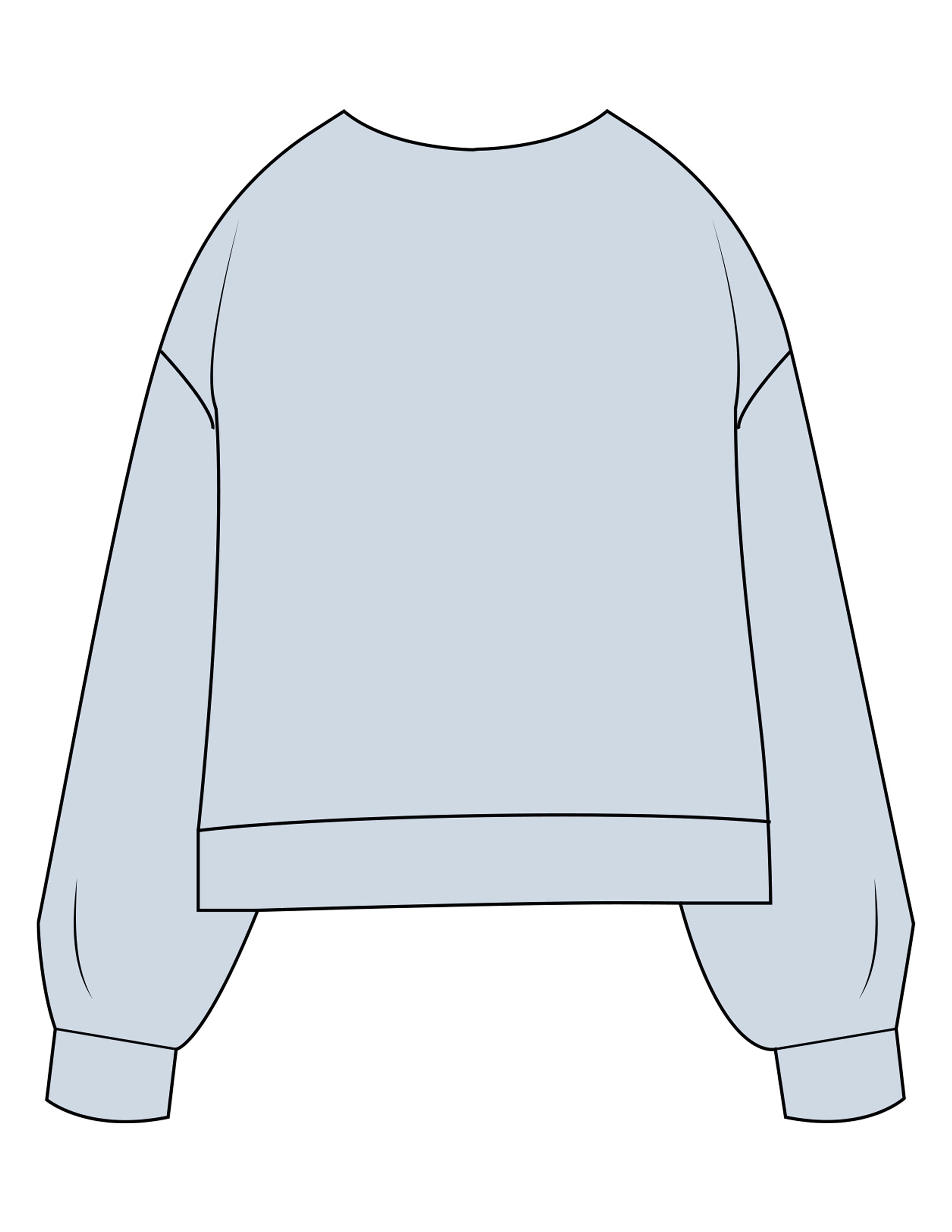 The Womens Sueded Crewneck - Denim Blue - BioPup - Center Chest - Printed - Full Color